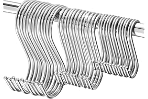 WEERSTONE 20-pack S-haken Heavy Duty Roestvrij Staal S-vormige haken Utility Hangers voor Keukengerei Kantoor Badkamer Kast Werkplaats Garage Kantoor Huishouden Home Essentiële Set