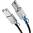 H!Fiber.com 6G External Mini SAS SFF-8088 to SFF-8088 Cable, 6Gbps External Cable Attached SCSI, 26pin, 100-Ohm Impedance, 0.5-Meter(1.64ft), 30AWG
