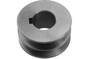 FACULX Puleggia per cinghia trapezoidale, puleggia di trasmissione resistente con scanalatura a V, puleggia a doppia scanalatura per motori, puleggia in ghisa robusta, diametro 50 mm - 100 accessori per