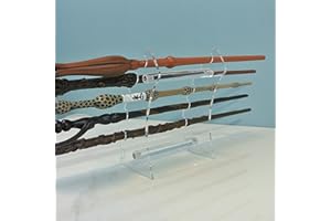BYTOTU Wizard Wand Display Stand- Acrylic -Magic Wands Holder 5Tiered Table Counter Shelf Home or Office Display, Halloween Decor(excluding magic wand)