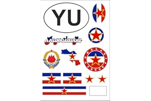 aprom Jugoslavia, biglietto adesivo per auto, moto, bandiera da motociclista, bandiera dell'estero – vacanza – striscione 17 x 24 cm