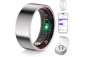 XSWCCJJ 6.0 Smart Ring and Charging Case【Industry First – 0 Measurement Error】【IP68 Waterproof】 2025 Smart Ring Women & Men for Sleep Tracking Wearable Device, SpO2, Fitness ring Silver 10#