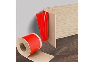 BECHOANIGEL Płaska listwa przypodłogowa z rysunkiem słojów klonu, 10 cm x 3 m PCW, elastyczna listwa przypodłogowa, miękka listwa przypodłogowa, samoprzylepna, listwa ozdobna, listwy przypodłogowe do salonu,