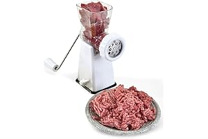 Metaltex Maszynka do mięsa, tworzywo sztuczne/stal nierdzewna, biała, 24,6 x 11,1 x 24,8 cm