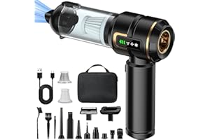 Micisty Odkurzacz ręczny, akumulatorowy, 4 w 1, z wyświetlaczem LCD, 25000 PA, bezprzewodowy, 3-stopniowy, 220 000 obr./min, mini odkurzacz z ekranem do samochodu, kuchni, PC, sofy, biura, domu i