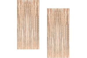 BCBF 2 PCS 1×2M Ghirlanda di Tinsel Metallizzata Tenda con Frange Frangia Tende Festa Sfondo Tende a Frange Forniture per Feste per Decorazioni Compleanno, Matrimonio, Baby Shower（Oro）