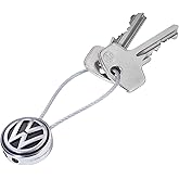 TROIKA Llavero con logotipo de Volkswagen Loop Volkswagen, esmaltado, metal fundido, cromado, negro y plateado, plata, 70 x 2