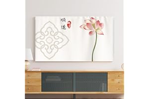 Treer Cubierta Antipolvo para TV, Universal Funda para Televisor Cubierta de Televisión Elástico Protector Pantalla de Funda para 22 a 75 Pulgadas (Pintura a tinta 10,24 pulgadas)