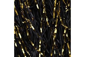 HXJDAM Papier de soie déchiqueté noir et doré de 300 g pour boîtes cadeaux et sacs, remplissage de panier, remplissage de panier cadeau, papier de remplissage pour emballage et décoration.