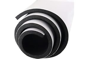 STORYSTORE Rollo de espuma autoadhesiva de caucho celular, autoadhesivo, 300 mm (ancho) x12 mm (diámetro) x1.5 m (largo), fácil de cortar, placa de goma celular DIY (negro)