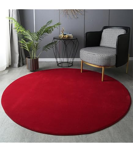 Tapis Rond Poils Courts Diamètre 100 Cm - Motif Abstrait - Antidérapant Et Lavable En Machine - Gris - Pour Salon Ou Chambre