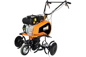FEIDER FMTB80 - Gartenfräse Benzin 212cm³ - Motorhacke mit 4-Takt Motor - Bodenhacke 6 Fräsen - Gartenhacke mit Arbeitsbreite 80cm, Arbeitstiefe 100-160mm - Rasenfräse mit Handstart - Profi-Werkzeug