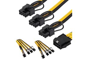 CERRXIAN 2-pak rozdzielacza EPS CPU 8-pinowy żeński do 3 x 8 (6+2) męski PCIE, procesor do karty graficznej 8-pinowy PCIE Modułowy kabel konwersji zasilania-9,8 cala