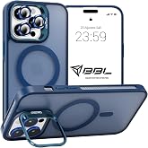 Case for iPhone from Babylon Camera Protected Matte Transparent Color Stand Case with Magsafe Wireless Charging Feature (Lens Gift) (L