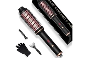 ‎UMIGA 3 in 1 Thermobürste, UMIGA 38mm Thermal Brush Heated Round Brush,Lockenbürste LCD 120-210℃, Erhöhen Sie das Haarvolumen, Lose Locken, Dualspannung