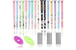 JTgugu Radierbare Stifte Bundle 16 Stück Cartoon Radierbarer Kugelschreiber mit 30 Nachfüllungen & 2 Radiergummis Löschbaren Gelstiften für Erwachsene Kinder Studenten Geschenk Schule Bürobedarf