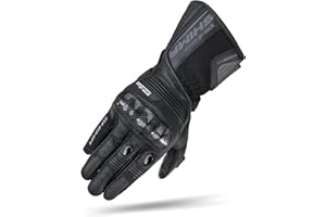 ‎SHIMA SHIMA STR-2 Motorradhandschuhe für Männer - Touchscreen Sommer Sport Leder belüftet Biker Handschuhe mit Haupt-Protektor, Palm und Finger Schieberegler, verstärkte Handfläche (Schwarz Vent, S)