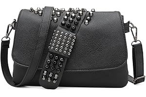 EVEOUT Borsa a tracolla con stampa a teschio da donna borsa a tracolla gotica in pelle PU portafoglio lungo con catena