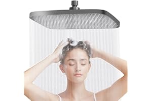 YGKYMVW Regendusche Duschkopf 14 Zoll, 360° Verstellbarer Regendusche Duschkopf Regendusche Quadratischer Duschkopf Edelstahl Wassersparend Regenduschkopf Einbauduschköpfe Kopfbrause Dusche für Bad (Grau)