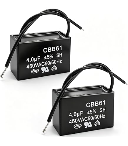 Uxcell CBB61 Ceiling Fan Capacitor – 3.5µF 450V AC, 2-Wire Metallized Polypropylene Film, 38x20x30mm For Motors & Pumps