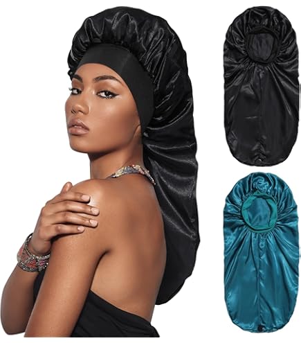 Cappellino Lungo In Raso Berretto Di Seta Per Capelli Cuffia Da Notte Lunghi, Bonnet Capelli Ricci Notte Cappello Per Dormire Cofano, Protezione Dei Capelli Durante Il Sonno, Morbida E Traspirante
