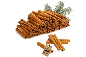 COM-FOUR® 50x Ramas de Canela Decorativas - Corteza de Especias Cassia - Canela Decorativa y Artesanal para Coronas, arreglos y proyectos de Bricolaje (50x Canela en rama - grande)