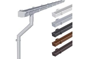 INEFA 3m Kit de Gouttière 68mm PVC Gris Gouttières Toit à Une Pente