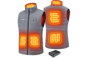Gokozy Heated Gilet for Men with 10000Mah Battery Pack, Heated Vest Lightweight Heated Jacket and Waterproof Vest for Hunting/Hiking