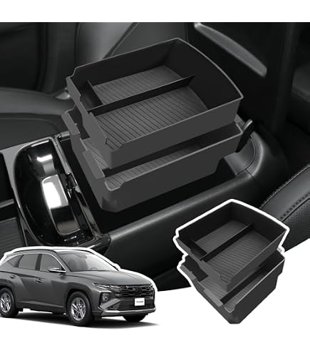 Couvercle D'accoudoir Console Centrale Pour Hyundai Tucson 2016-2023 - Protection En Simili Cuir PU - Accessoire Intérieur - 3