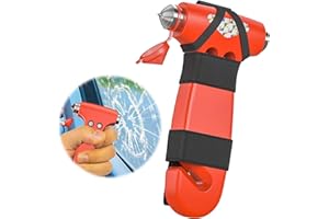 MisFun Auto Sicherheitshammer, Fensterbrecher 3 in 1 Notfall Fluchtwerkzeug mit Sicherheitsgurtschneider für Frauen, Niedlicher Rot Farbener Sicherheits Fluchthammer für Auto, Familie