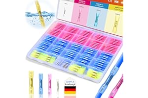 Imaicept Cosse Thermoretractable 220 Pièces, 26-10 Awg Gaine Thermo, l'Imperméabilisation Gaine Retractable pour Fil Electrique, pour l'Automobile, la Marine et les Bateaux, Rouge/Bleu/Jaune/Blanc