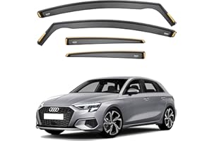 ISPEED Wind Deflectors for AUDI A3 MK4 2020-2025 5 Door Hatchback 4pc Set - Keep Your Car Ventilated In Rain - Reduce Wind Turbulence - Tinted In-Channel Type
