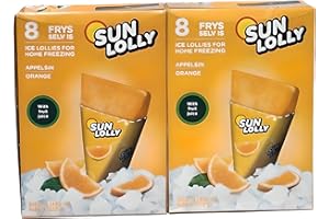 DIVAS SPIRITUAL Sun Lolly Ice Lollies 2 of Pack Bundle for Home Freezing Orange flavour Ezzy Freeze