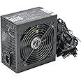 Black 650W PSU, ATX Switching Power Supply, Computer Desktop PC, With 120mm Fan, 8-Pin 12V, 6+2 Pin PCI-E, 6x SATA
