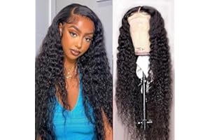 MsSunlight 13X4 HD Lace Front Wigs Human Hair 180% Density 24 Inch Curly Human Hair Wigs for Black Women Pre Plucked with Baby Hair Lace Frontal Wigs Natural Color 100% Real Human Hair