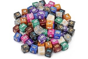 YILAIDA 100 Stück Polyedrisch Würfel Set mit Schwarz Beutel, Tisch Spiel Würfel für Dungeons and Dragons Pathfinder DND RPG MTG (6 Seitige)