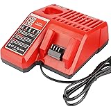 QUPERR Caricabatterie rapido di ricambio M12 e M18 per Milwaukee 12V e 18V XC Caricabatterie agli ioni di litio per Milwaukee