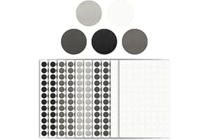 BOLOEST 960 adesivi autoadesivi per fori per viti, 15 mm, in PVC, testurizzato, per mobili in legno (10 fogli, 5 colori)