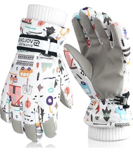 KEORHEZ Eenhoorn winterhandschoenen voor kinderen, met eenhoornsokken, winddicht, warme skihandschoenen voor kinderen, thermofleece, skihandschoenen
