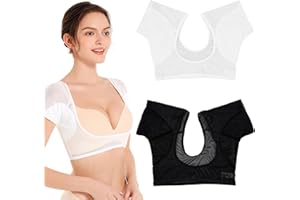 WACH AUF 2 Pièces Anti Transpirant Aisselles Patch élasticité Gilet Dentelle Coton Anti-transpiration Sous les Bras Séchage Rapide été Lavable Résistant à Hauts de Printemps pour Femmes(Noir,Blanc) S