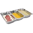Panierschalen Set 3-teilig Edelstahl - Panierstraße 25,5x20x5,5cm Für Schnitzel & Fisch