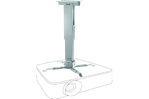 celexon universal Beamer-Decken-Halterung MultiCel4070W weiß | neigbarer, schwenkbarer & höhenverstellbarer Projektor-Halter mit 40 cm - 70 cm Deckenabstand inkl. Kabelführung |Tragkraft max. 25Kg