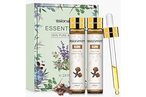 MIGCAPUT Zestaw Olejków Eterycznych Goździkowych 2 x 10ML, 100% Czysty Naturalny Olejek Goździkowy Klasy Terapeutycznej, Olejki Aromaterapeutyczne do Dyfuzora Nawilżacza, SPA, Masażu, Snu, Mydła