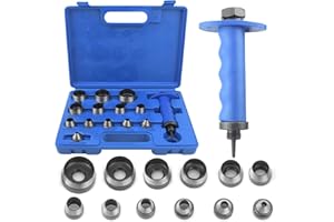 BIGP 14 Stück Locheisen-Satz, Loch Stanzen Henkellocheisen 5-35mm Lochstanzer Werkzeug inkl Kunststoff-Koffer