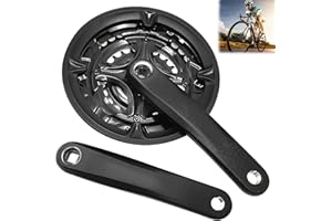 BORDEAG Bielas Cuadradas, 24/34/42T Dientes Bielas MTB, Juego de Bielas para Bicicleta, Bielas para Bicicleta de Montaña 6/7/8 Velocidad