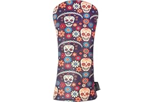 SHABIER Couvre-Club de Golf en Bois avec Motif tête de Mort pour Taylormade M5 M6 Head Club