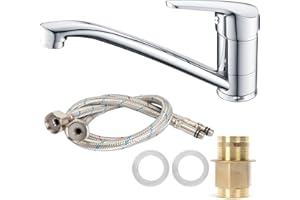 LIPJISL Küchenarmatur 360 ° Drehbar Wasserhahn Schwenkbare Spültischarmatur Küche Armatur Chrom Einhebel Spültischarmatur Mischbatterie für Küche Spültisch mit 40cm Schlauch