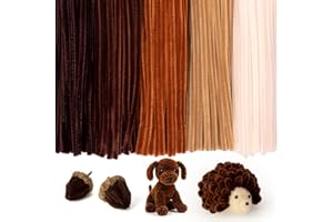 Caydo 500 Stück braune Pfeifenreiniger, Chenille-Stiele, Pfeifenreiniger, Basteln für DIY Kunst und Bastelprojekte, kreative Geschenk-Party-Dekorationen