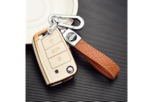 ontto Funda plegable para llave de coche compatible con Audi A1 Sportback 2019-2021 Sportback 30 2019 TFSI S-Line accesorios TPU caja para llaves llavero llavero funda protectora funda 3 botones beige