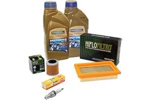 MVH BOCKAUF Wartungspaket Öl 2L + Luftfilter + Ölfilter + Zündkerze für Aprilia RX 125 4T RX125 SX 125 SX125 Baujahr 2018-2021